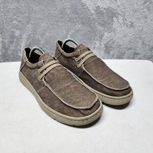 Ariat Slip On Shoes Mens Size 9.5 Hilo Brown Canvas Loafers Casual Comfort